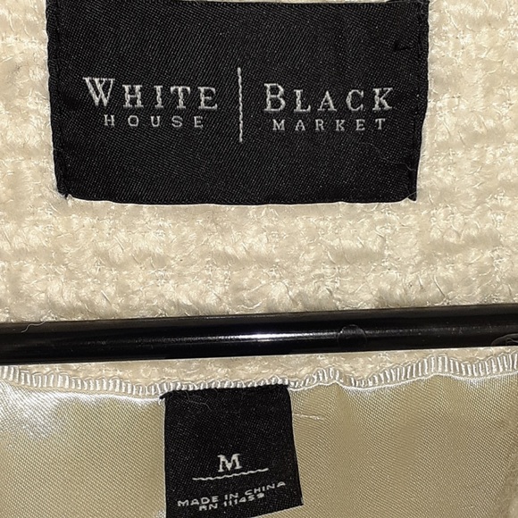 WHITE / BLACK classic blazer in beige or off white color - Picture 3 of 10